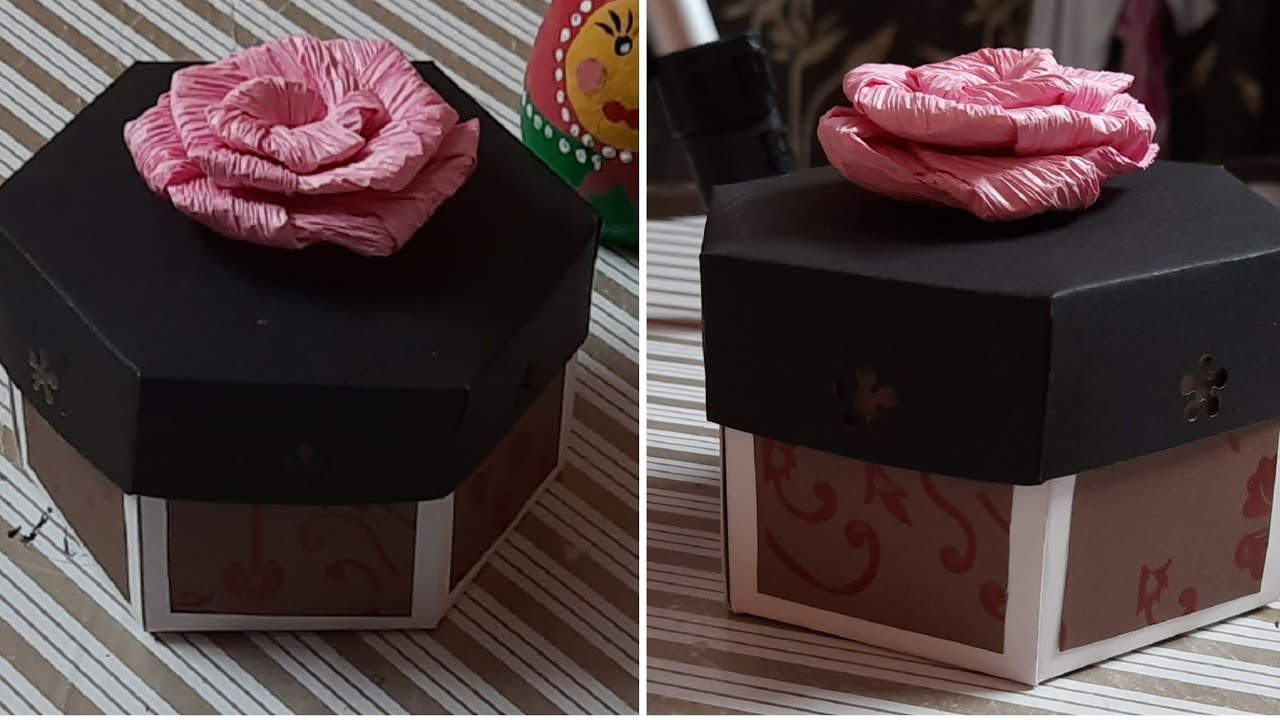 How to make hexagon explosion box - YouTube