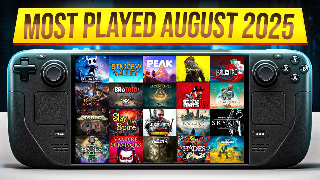 August Top 20 Most Played Steam Deck Games YouTube 