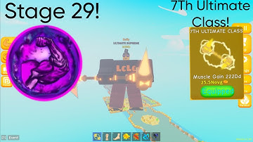 Getting stage 29 and 7TH ULTIMATE CLASS in legacy lifting simulator! (110+ hours)