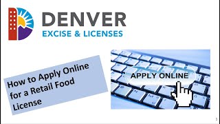 How to submit a retail food application with Denver Excise and Licenses