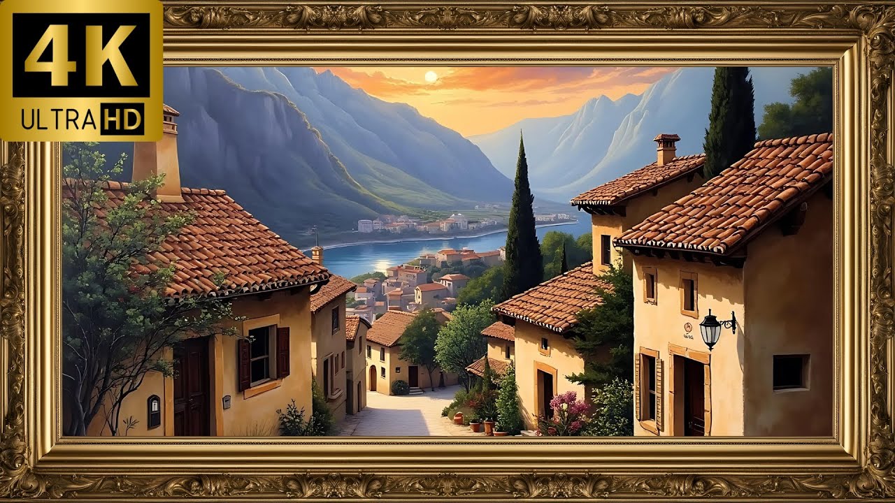 Timeless Village Artwork 1 Hour Framed