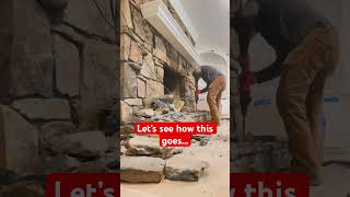 Fireplace demolition Day 1 🔥 Let’s see how this goes…