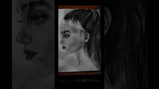 ??realistic girl & hair drawing ? sketch youtubeshorts art drawing artist sketching