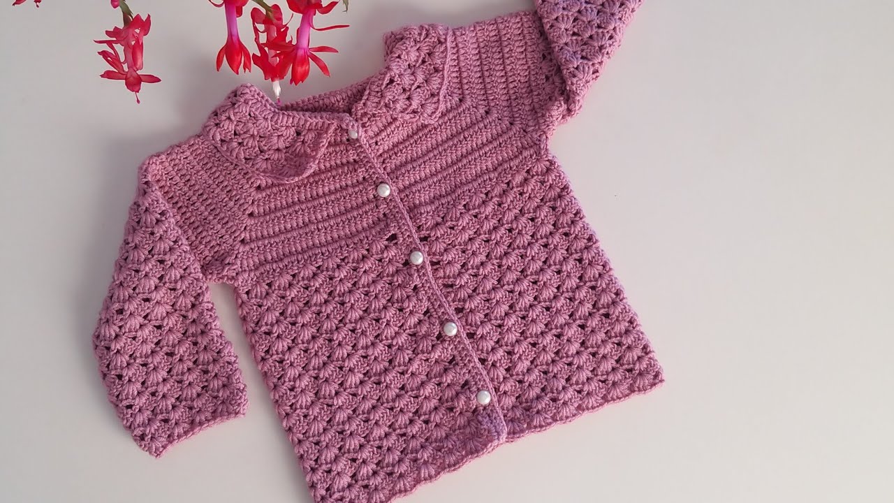 TIĞ İŞİ BEBEK HIRKASI/ÇOK KOLAY BEBEK HIRKASI YAPILIŞI/1-1,5 YAŞ İÇİN