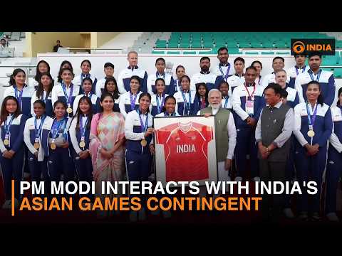 PM Modi interacts with India's Asian Games contingent
