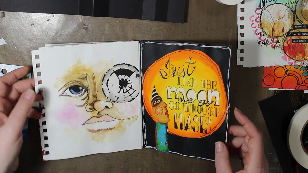 Album Construction (using Sports Tape!) of  Birgit Koopsen's #everythingcircles Challenge