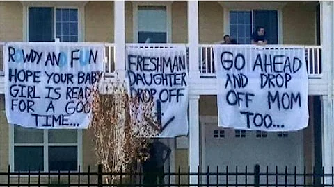 Fraternity suspended after hanging lewd signs
