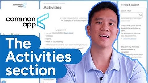 Approaching the Activities section | Common App