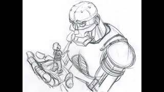 Concept Art for Early Design for 'The Iron Giant'