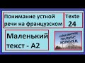 Понимание устной речи на французском - Маленький текст - Texte 24 - A2 - learn french