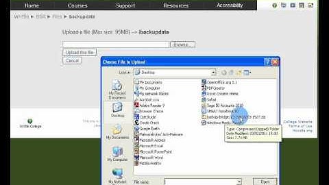 Restoring a course in MOODLE