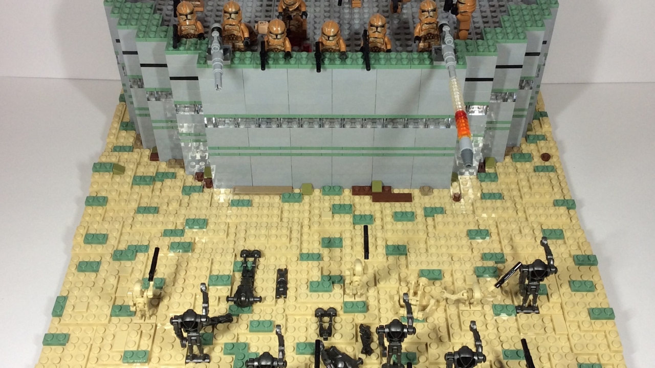 Lego Star Wars Clone Base Attack Moc With Speedbuild Youtube