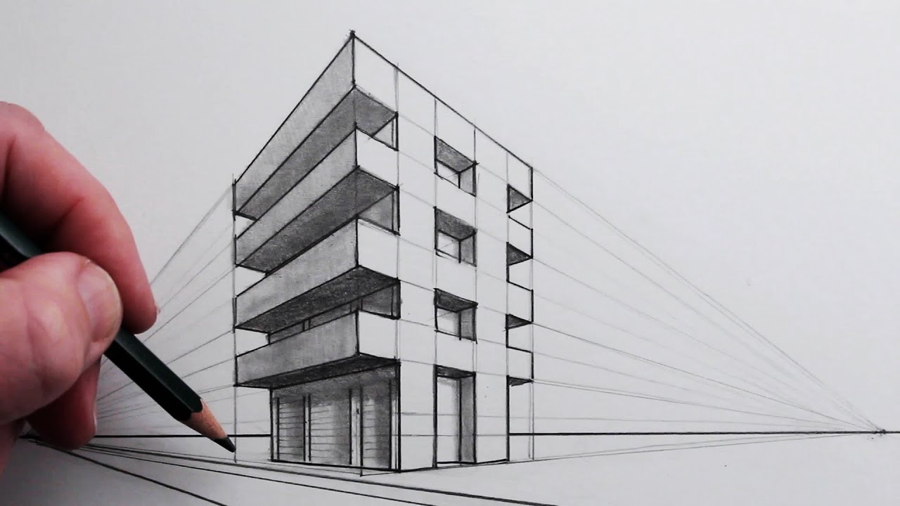 How to Draw Buildings using TwoPoint Perspective  YouTube