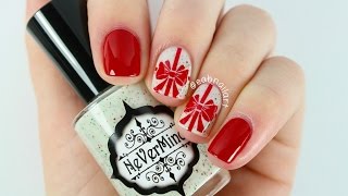 christmas nails bow festive friday