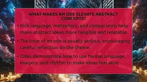 What Makes An Ode Elevate Abstract Concepts? - The Prose Path