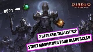 GREATEST 2 Star Gem Tier List for F2P Players | Diablo Immortal