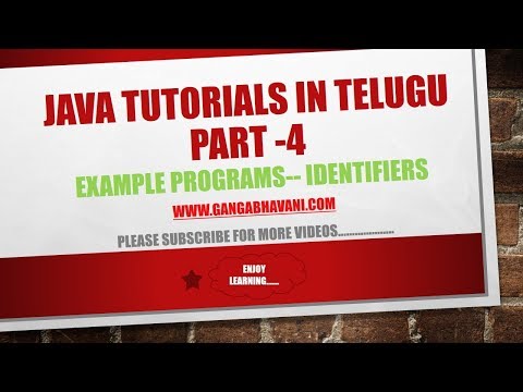 java tutorials in telugu- part 4- example programs on the concept of identifiers