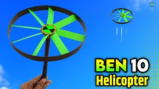 New BEN-10 paper helicopter , how to make paper flying helicopter , Biggest homemade drone