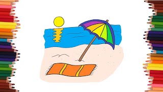 Como Dibujar Una Sombrilla De Playa Dibujos Faciles