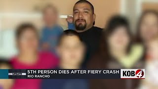 Fifth person dies after fiery crash in Rio Rancho