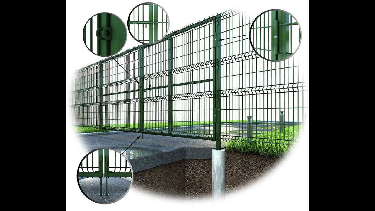 Установка 3Д забора без бетонирования столбов - YouTube