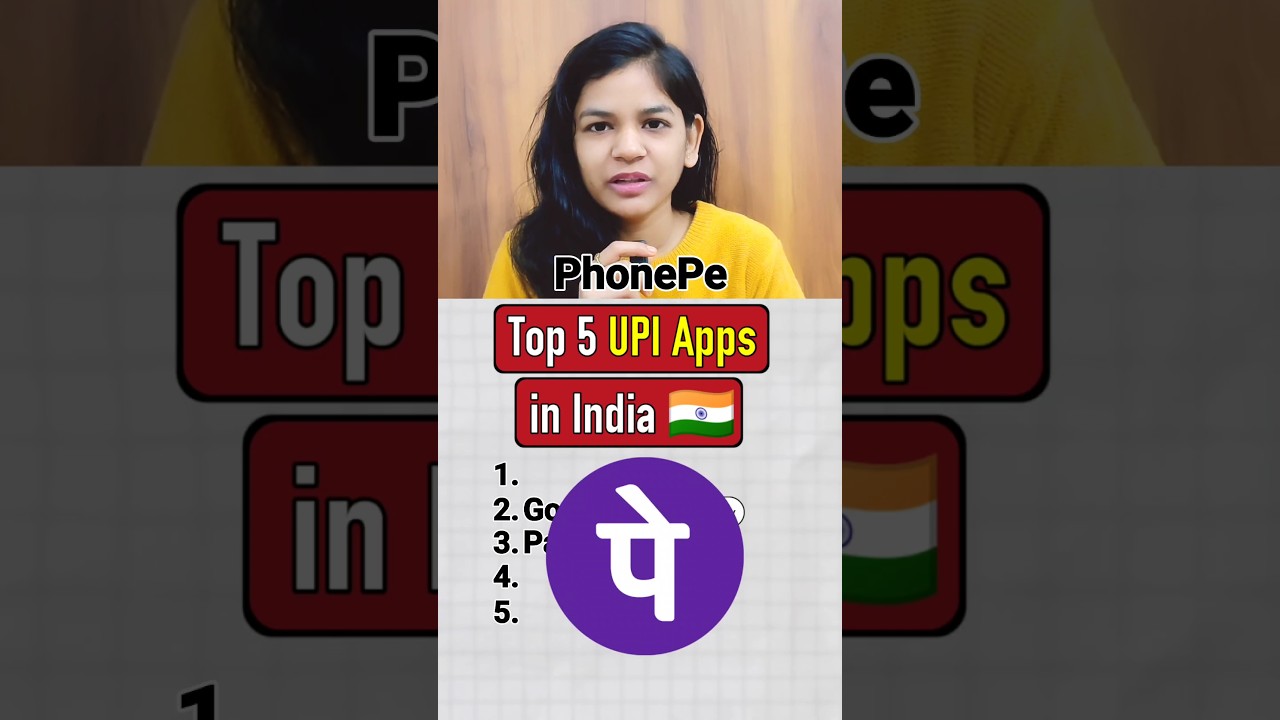 Top 5 UPI Apps in India 🇮🇳 #shorts #top5 #top10 #upi #india #fyp #onlinepayment #quiz #ytshorts  .