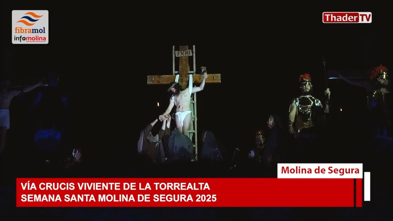 UNICO EN EL MUNDO ! EL VIA CRUCIS VIVIENTE DE LA TORREALTA .  SEMANA SANTA MOLINA DE SEGUAR 2025
