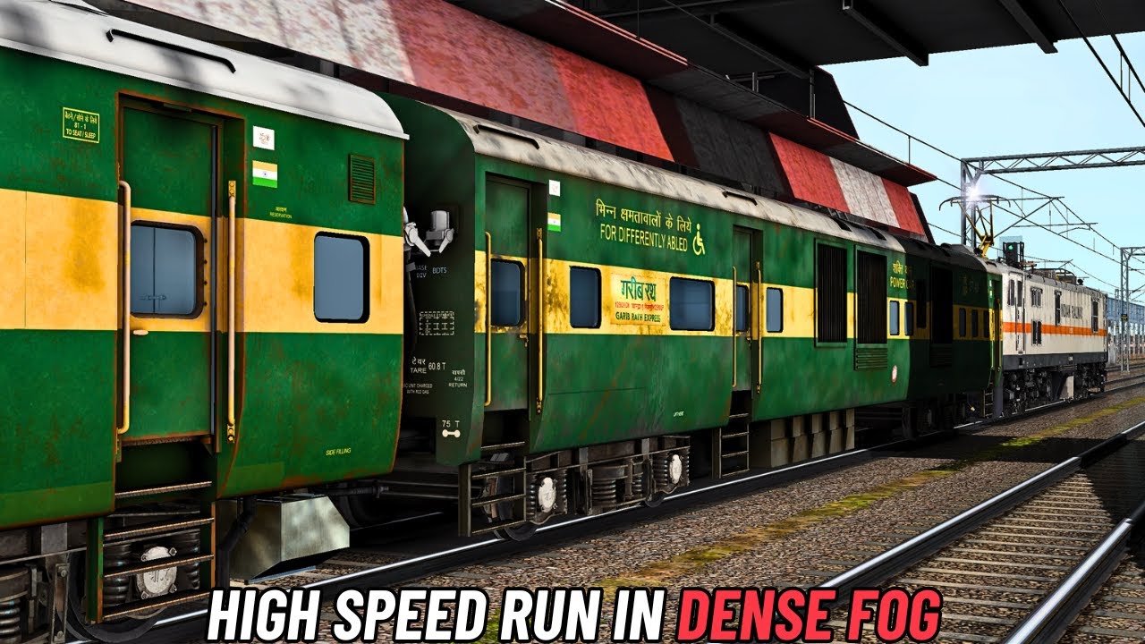 Garib Rath Train 2d HIGH-SPEED RUN IN HEAVY FOG in Train Simulator | Garib Rath Overtake ...