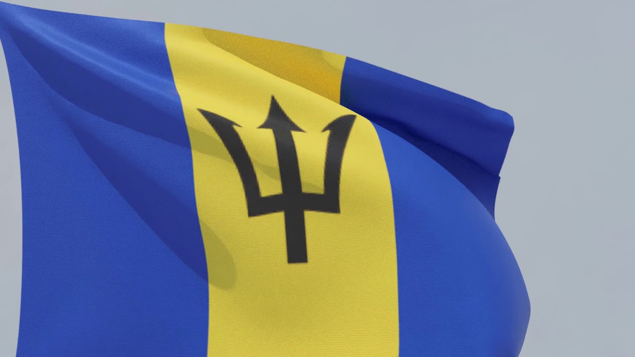 Waving flag of Barbados