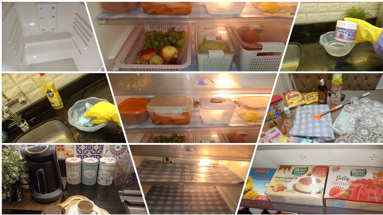 روتين ليوم كامل / التنظيفات كان لازم ابدءها من هنا جددت تلاجتي وخلتها عروسه / مشتريات للعيد