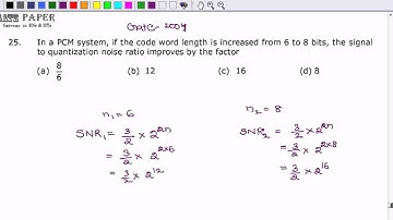 GATE 2004 ECE In PCM, if the codeword is increased by 2 bits, then SNR will