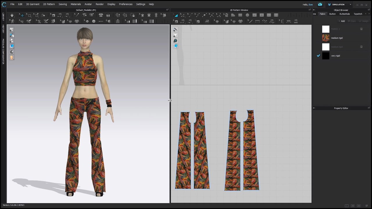 Clo3d Timelapse video of how I created this crop top and pants - YouTube