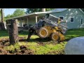 Quick attach stump bucket in action