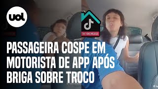 Passageira cospe em motorista de aplicativo após discussão sobre troco em Goiás; veja vídeo screenshot 4