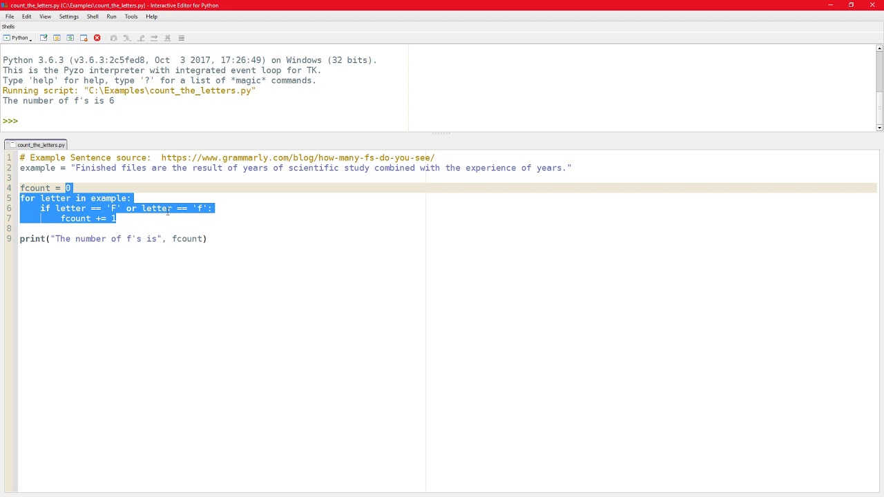 Count the letters in Python - YouTube