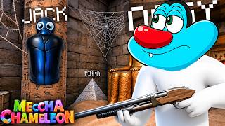 Hiding And Becoming BEETLE GANG IN MECCHA CHAMELEON WITH OGGY JACK AND PINK PANTHER screenshot 3