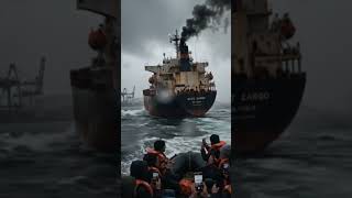 Massive Cargo Ship Disaster Caught Live at Sea 😱🌊 #CargoShip #ShipStorm #OceanDisaster #viral