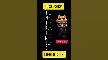 hamster kombat today daily cipher code today 15 September #hamsterkombat #ciphercodes