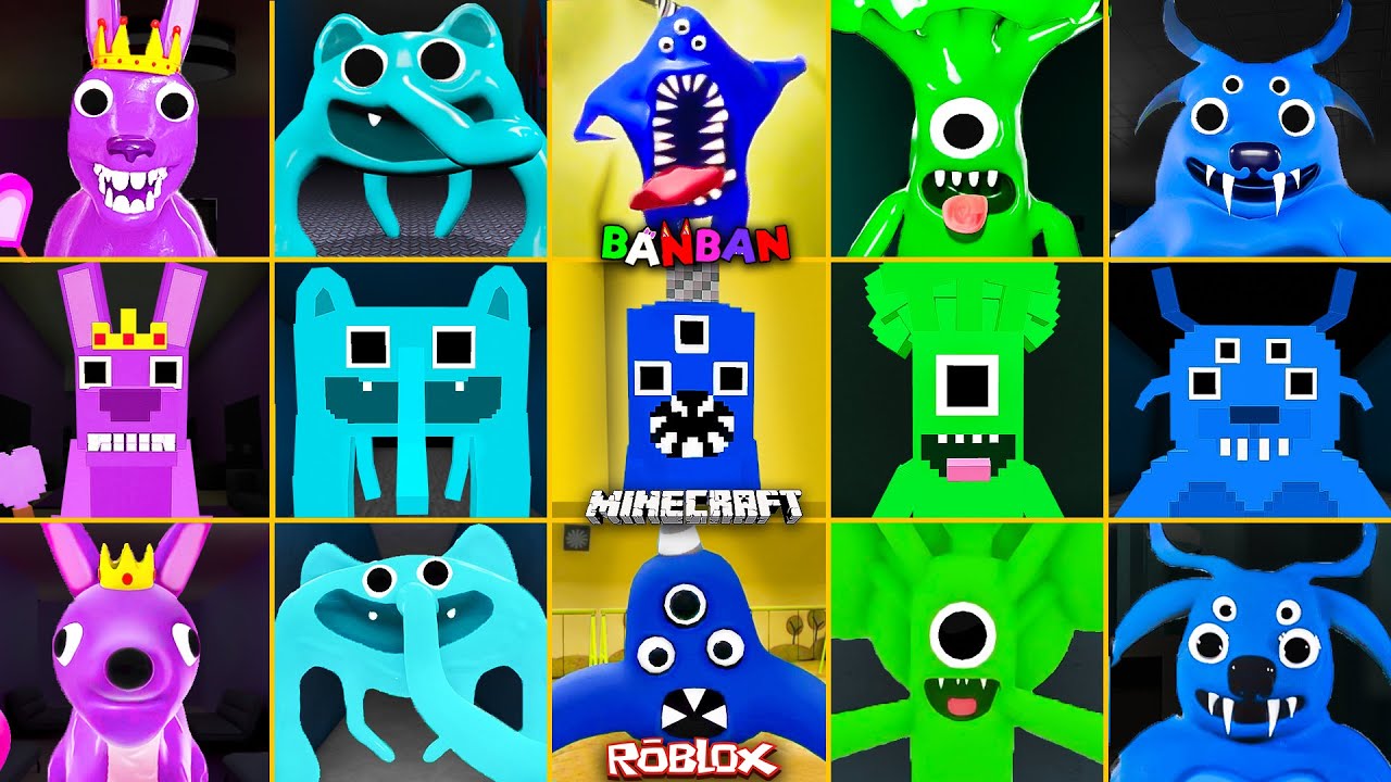 Garten of Banban 3 ALL JUMPSCARES vs MINECRAFT vs ROBLOX | Nabnab