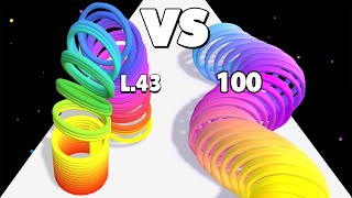 CIRCLE STACK RUN /vs SLINKY HOP ∞ ASMR Gameplay Android iOS • Layer Run Math Gameplay Max Level