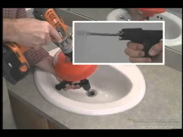 How to Unclog a Bathroom Sink with a Drain Snake - Ridgid Power Spin 