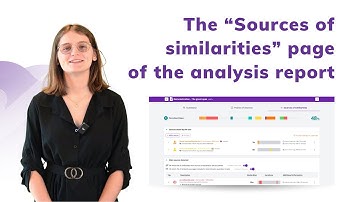 The “Sources of similarity” page of the analysis report - Compilatio Magister