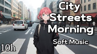 Walking Down City Streets in Morning Ambience (ASMR+Soft Music ver) - 10 hour screenshot 2