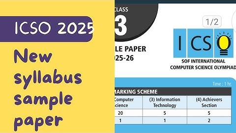  Class 3 ICSO 2025 | Must solve Computer Science Olympiad Sample Paper & Answers to Score Full Marks