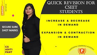 INCREASE & DECREASE IN DEMAND | EXPANSION & CONTRACTION IN DEMAND | CSEET ECONOMICS QUICK REVISION |