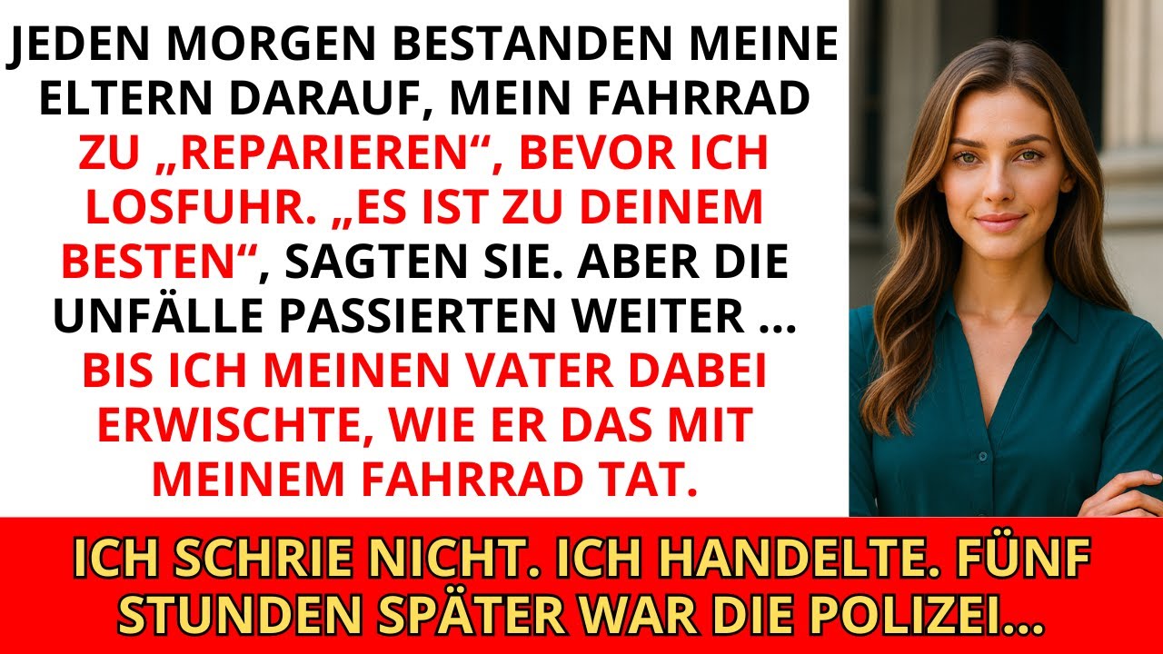 Jeden Morgen bestanden meine Eltern darauf, mein Fahrrad zu „reparieren“ … bis ich meinen Vater...