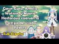 Gawr Gura, Amelia Watson y Moona Hoshinova caen en la trampa de Usada Pekora [Sub-Español/Hololive]