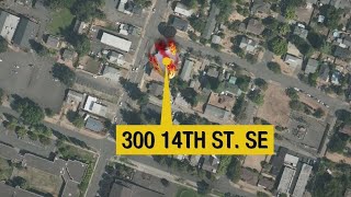 Roadway closed as firefighters battle house fire in Salem