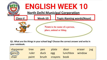 Class 5 English Week 10 (5/8/21) naming words | noun | @KNOWLEDGEKINGDOMsolution solution MCD worksheet