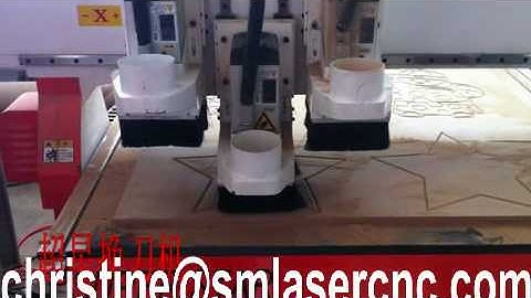 3 heads pneumatic ATC cnc router, 3 heads auto spindle changing cnc router